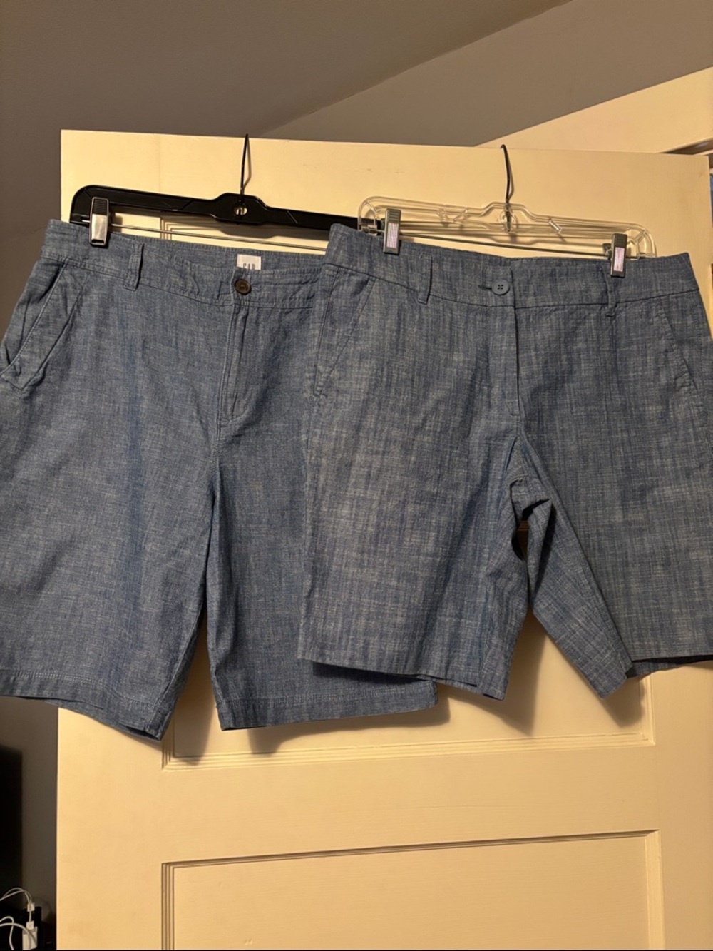 2 Pair of Women's Blue Chambray Casual Shorts